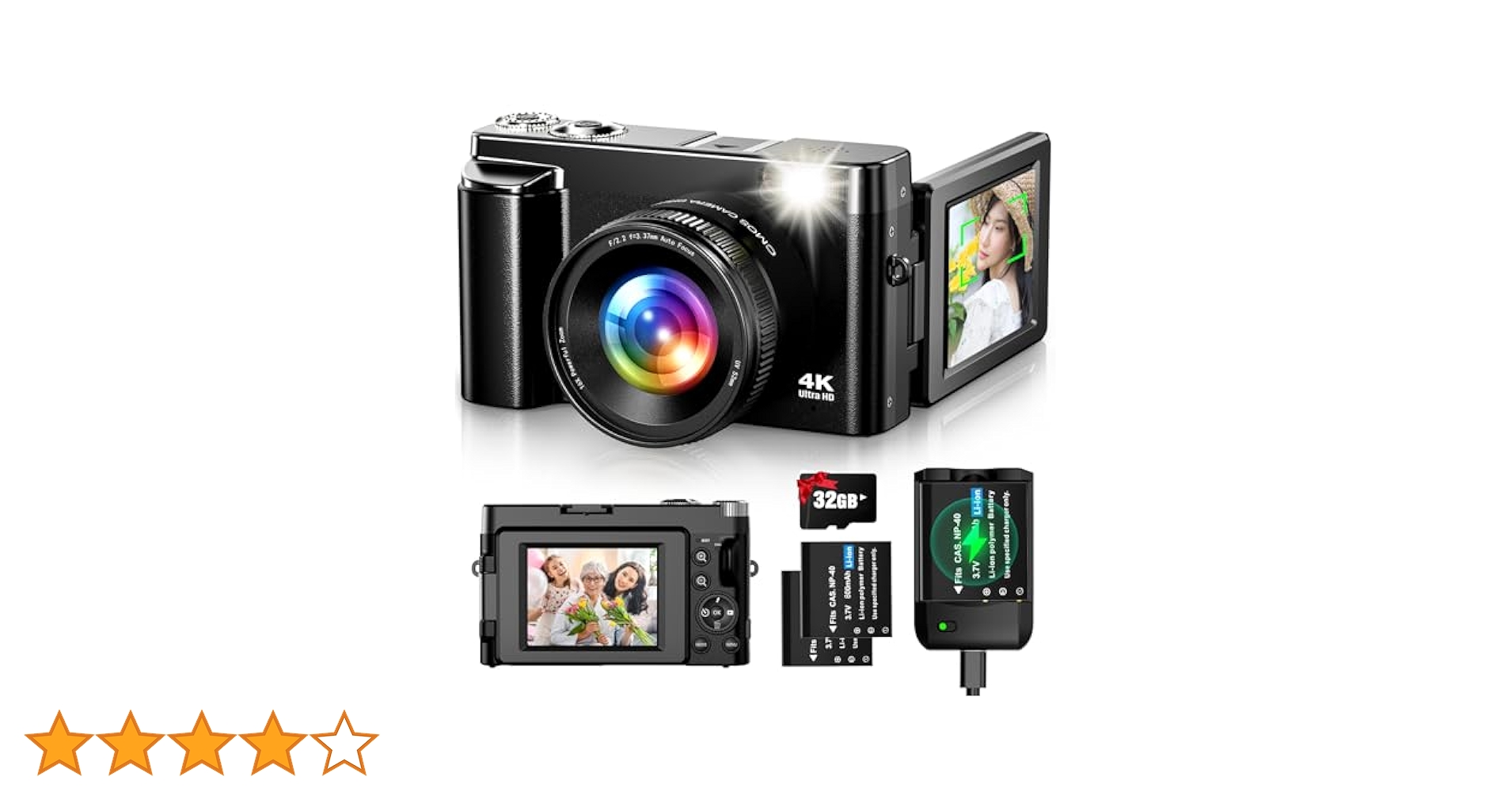 4K デジカメ 4800万画素 デジタルカメラ3インチ大画面 32G カード デジタルカメラ 4K 4800万画素 3.0インチ大画面 一眼レフ 防水